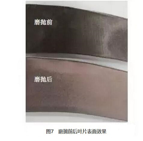 磨削前后叶片表面效果 磨削前后叶片表面效果